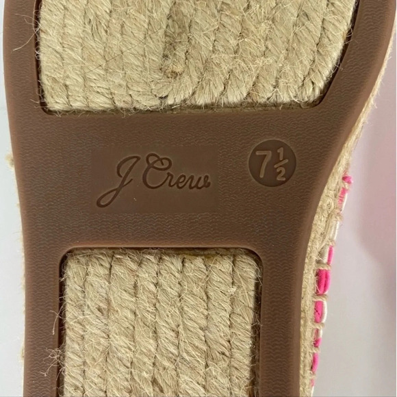 New J Crew Twisted-Knot Espadrille Sandals Pink Stripe Size 7.5 $98 AN875 flats - Picture 11 of 13
